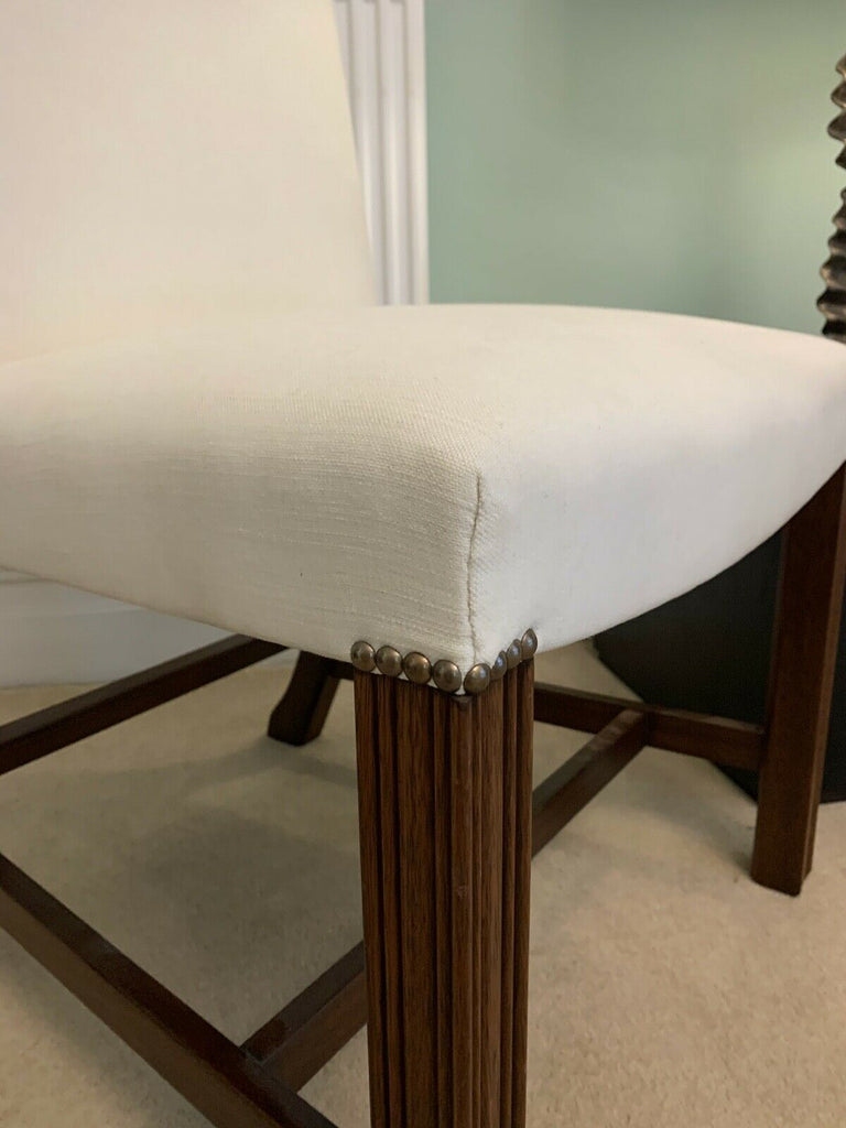 Ex Display George Smith white linen Gainsborough side chair rrp £1800