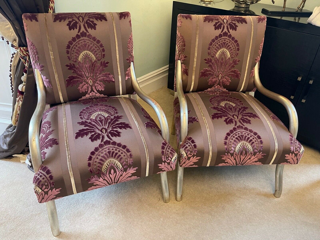 Gold Giltwood framed Rockerfella chair Jean Michel-Frank rrp £2600 each