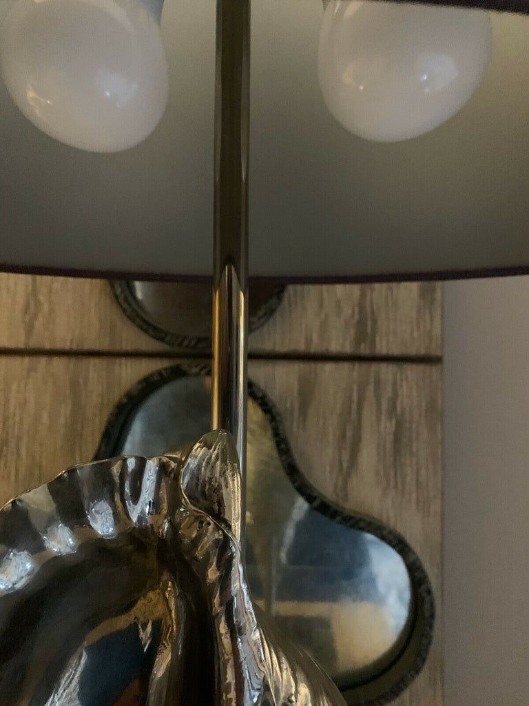 Bella Figura Shell Table Lamp, marble base nickel shell with shade rrp £1850