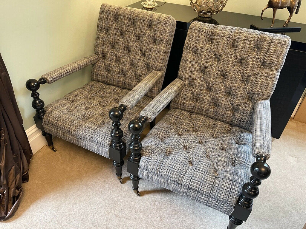 Superb Top quality Checked Nantukker library armchair, 1 available