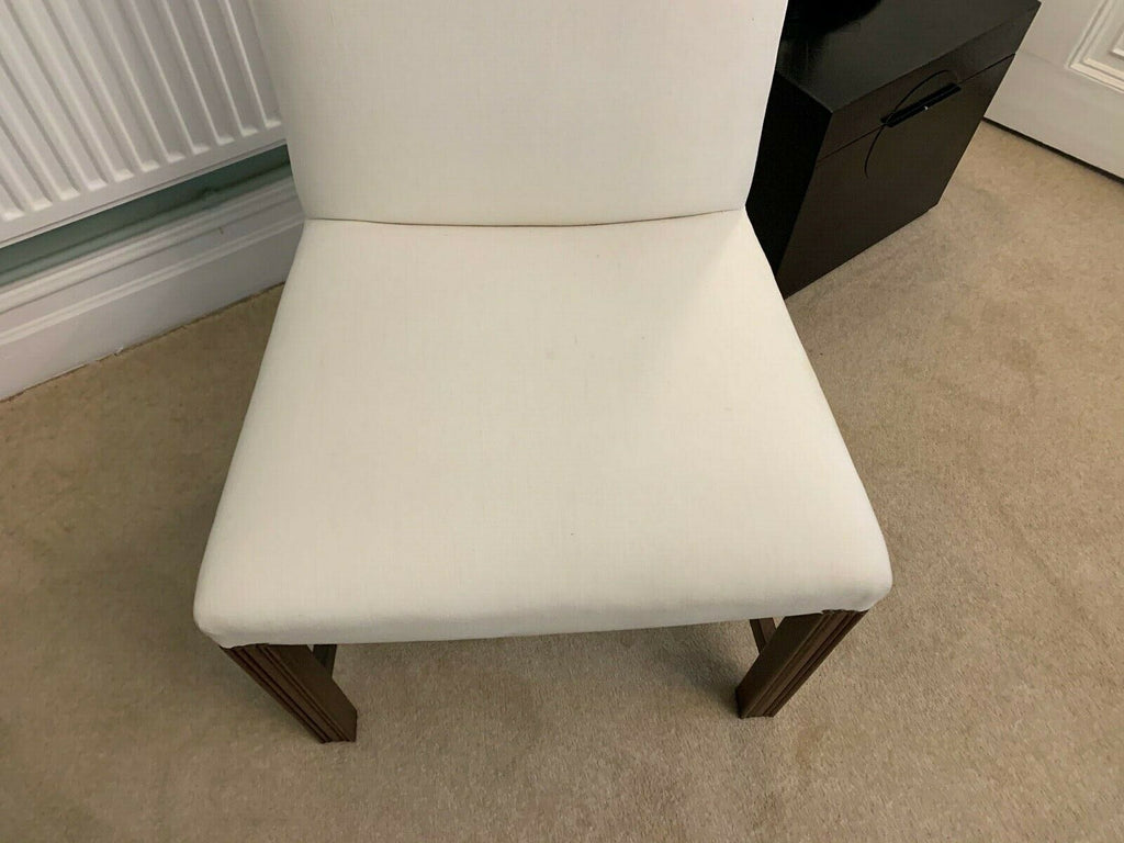 Ex Display George Smith white linen Gainsborough side chair rrp £1800