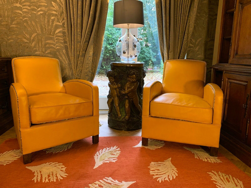 Ex Display Timothy Oulton Mustard Leather Oxford armchair rrp £3300