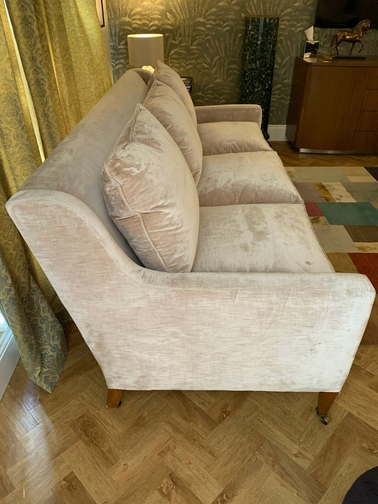 William Yeoward Christian Dusty Pink velour 3 seater sofa settee cost £9400