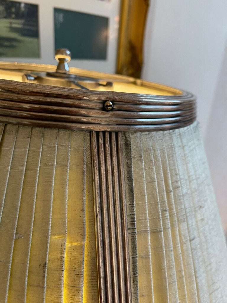 Charles Edwards lion face glass & Nickel lamp with metal & Silk shade rrp £2200