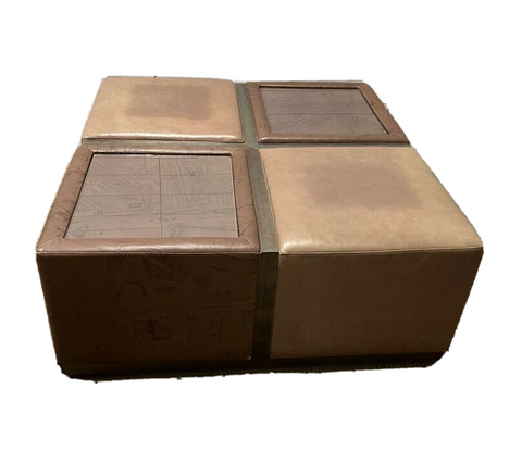 AMAZING Interior Designer Bronze and leather stool coffee table cost thousands!!