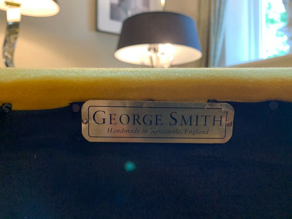EX Display George Smith Yellow Mohair Channeled armchair rrp £6300