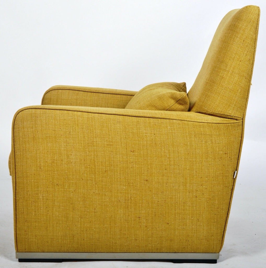 B&B Italia Apta Mustard linen armchair with Apta stool rrp £3700