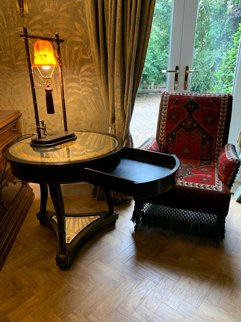 SUPRB John Richard Fine furnishing round Eglomise side table rrp £3200. B