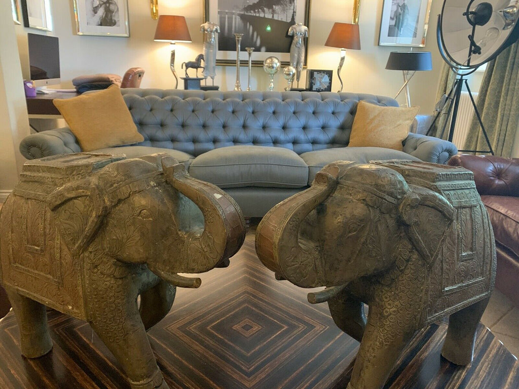Super Trendy Asian Elephants brass foiled interior design statement ornament