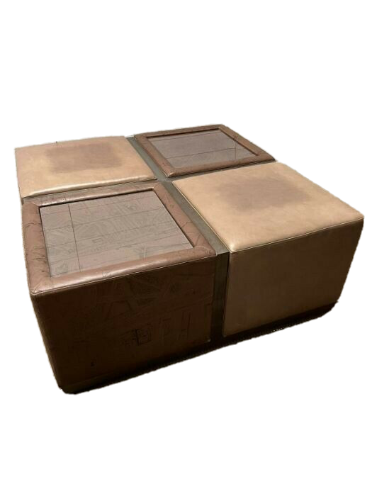 AMAZING Interior Designer Bronze and leather stool coffee table cost thousands!!