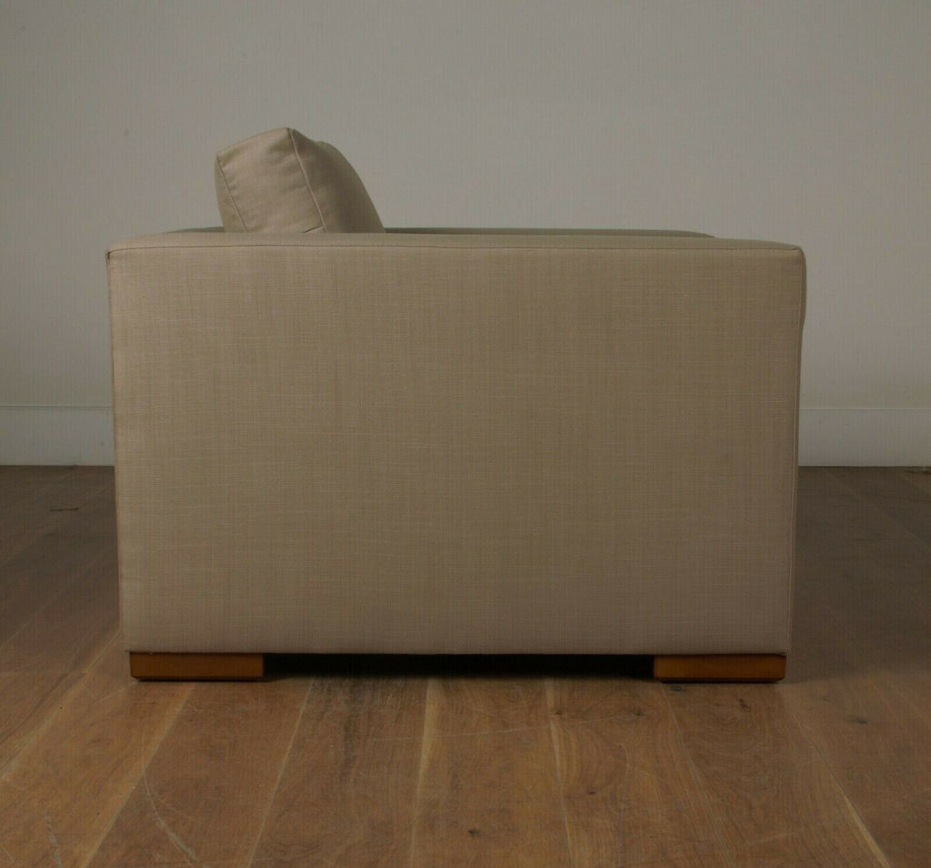 Ex Display George Smith square armchair Pierre Frey beige fabric rrp £6900