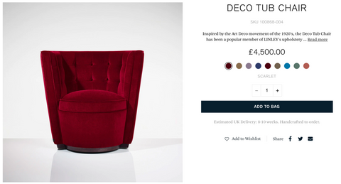 Ex Showhome David Linley Red Velvet swivel Deco Tub Chair in plum red rrp £4500