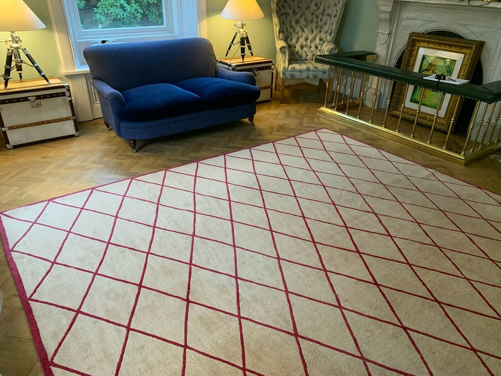 The Rug Company Cream & Red Damascus Diamond Trellis rug rrp £5950
