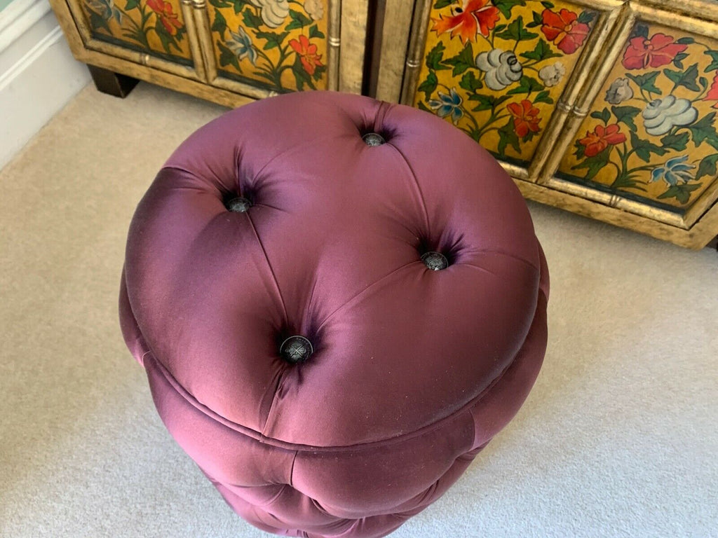 Ex Display George Smith Baby Drum stool wine silk military buttons rrp£1800