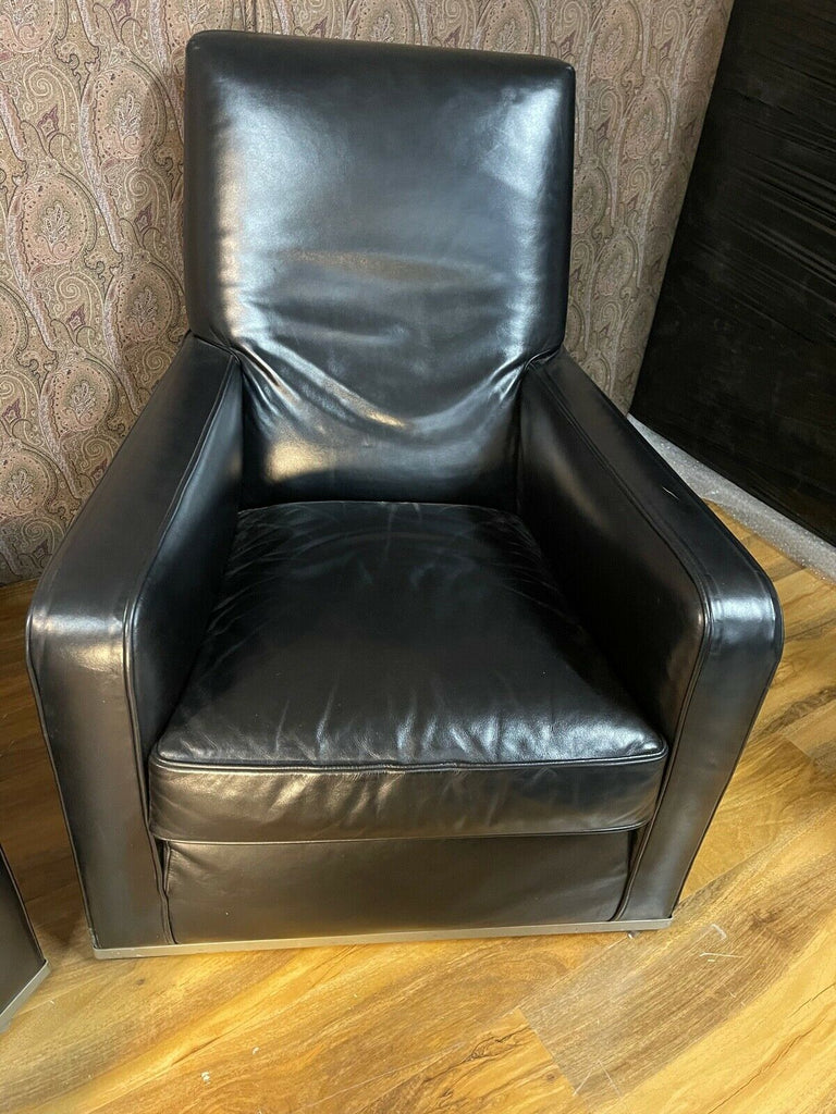 B&B Italia Maxalto Apta Black Glove Leather armchair, lounger chair rrp £3700 B