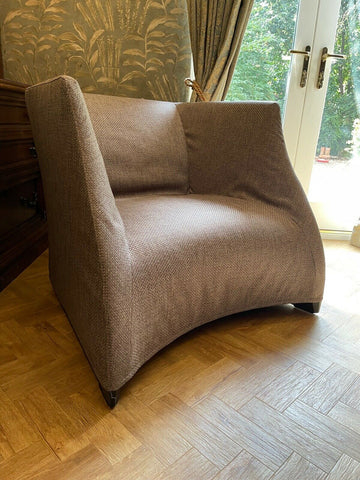 Ex Showhome Porada Silver Grey upholstered ultra high end armchair rrp £3800