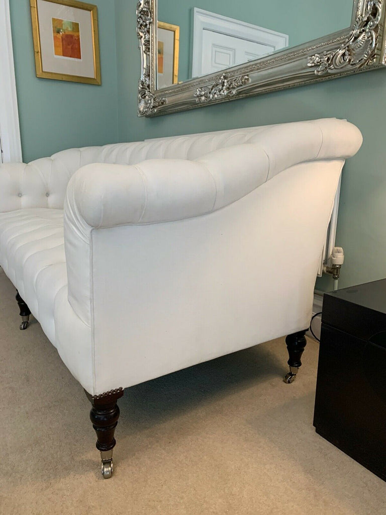 Ex Display George Smith Seaton sofa white linen deep buttoned rrp £11800