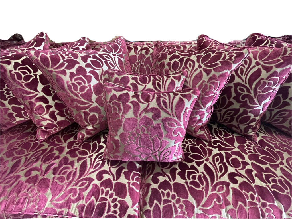 stunning Duresta Trafalgar large 3 seater sofa velvet floral fabric  rrp £6521