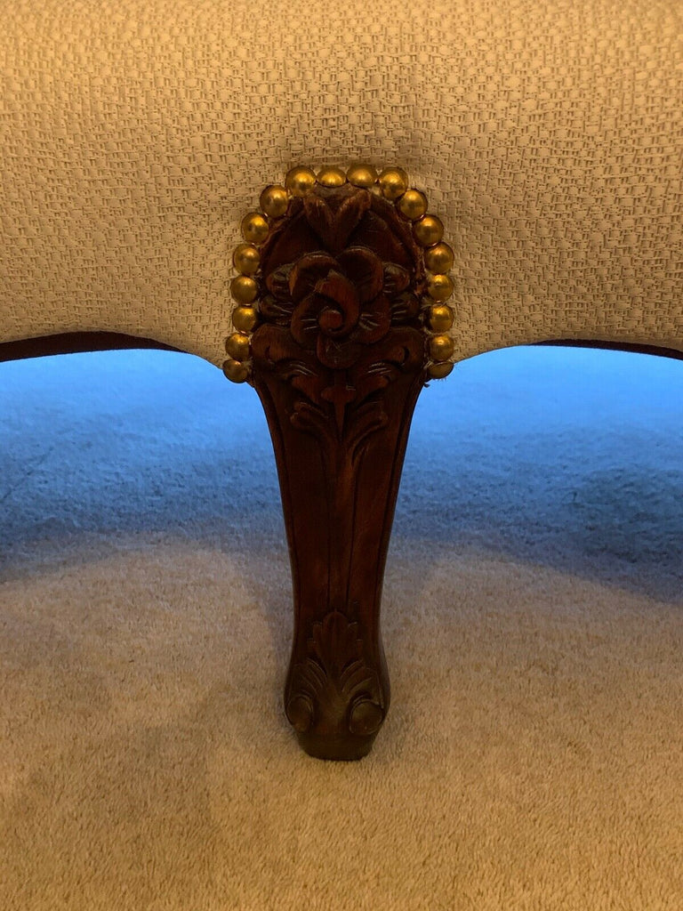 Superb Ultra High End high backed wing sofa in Oyster fabric cost THOUSANDS!!!!!