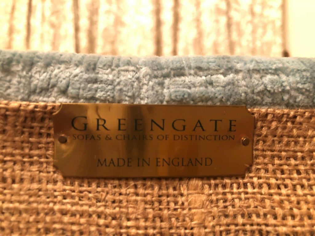 Exquisite Greengate large Powder Blue Chenille Footstool rrp £1850