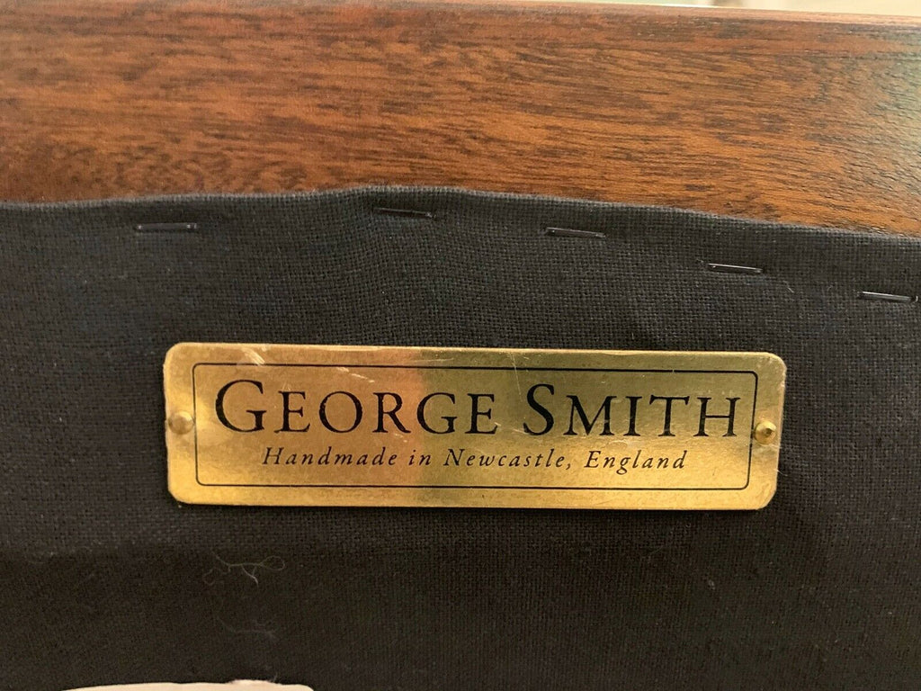 Ex Display George Smith white linen Klysmos  side desk chair rrp £2400