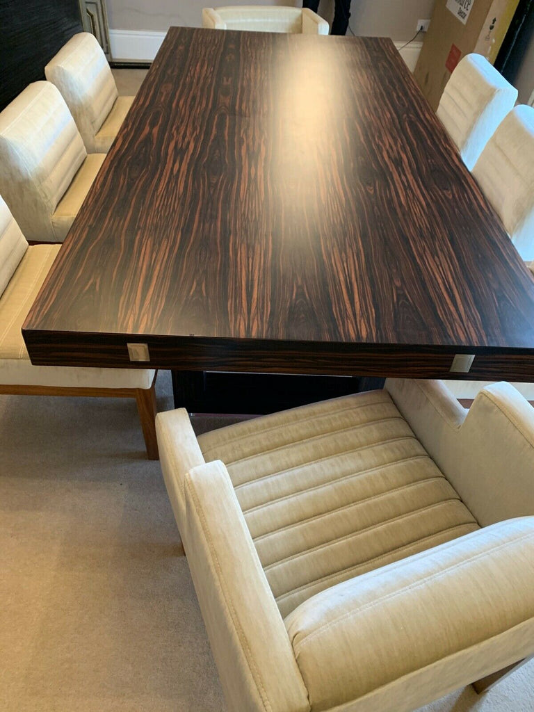 David Linley London Lizzard Macassar dining table &  8 Dice chairs rrp £41,400