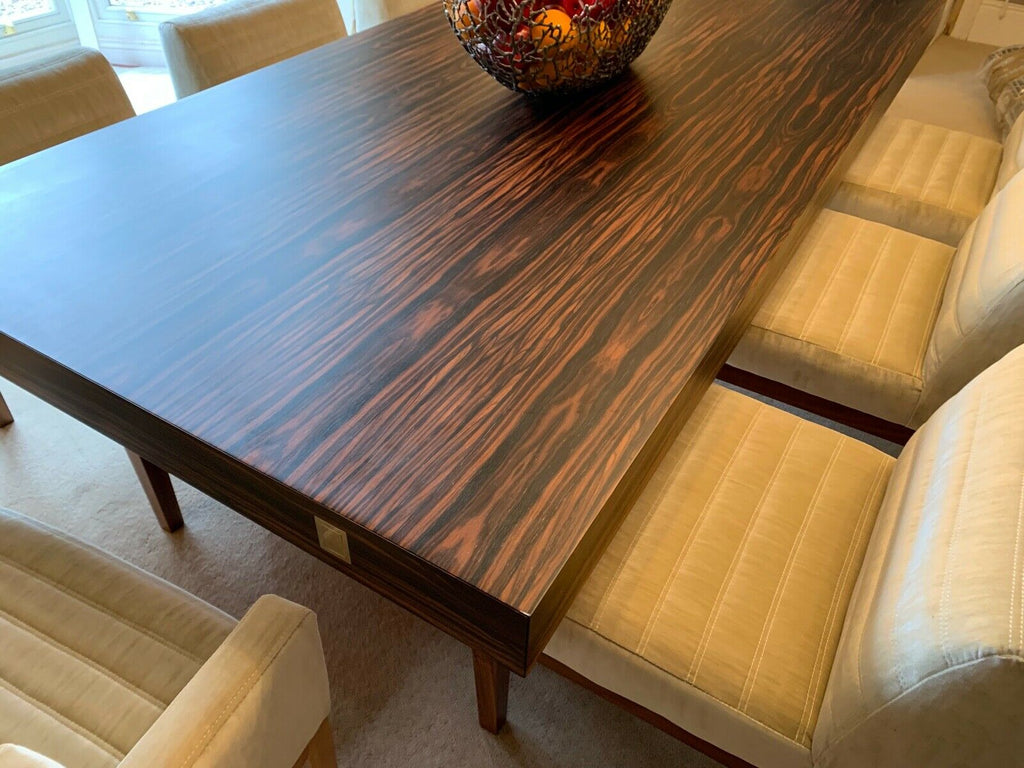 David Linley London Lizzard Macassar dining table &  8 Dice chairs rrp £41,400