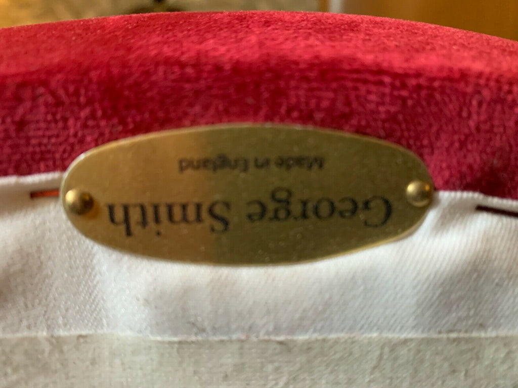 Superb Ex Showhome George Smith Petworth chair in red velvet fabric rrp £2800