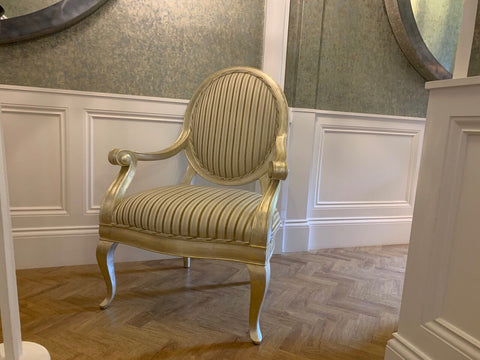 Stunning Duresta Amadeus Champagne Silver Gilt oversized armchair rrp £2546