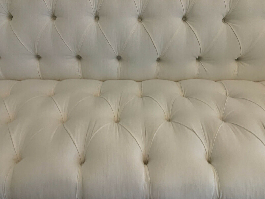Ex Display George Smith Seaton sofa white linen deep buttoned rrp £11800