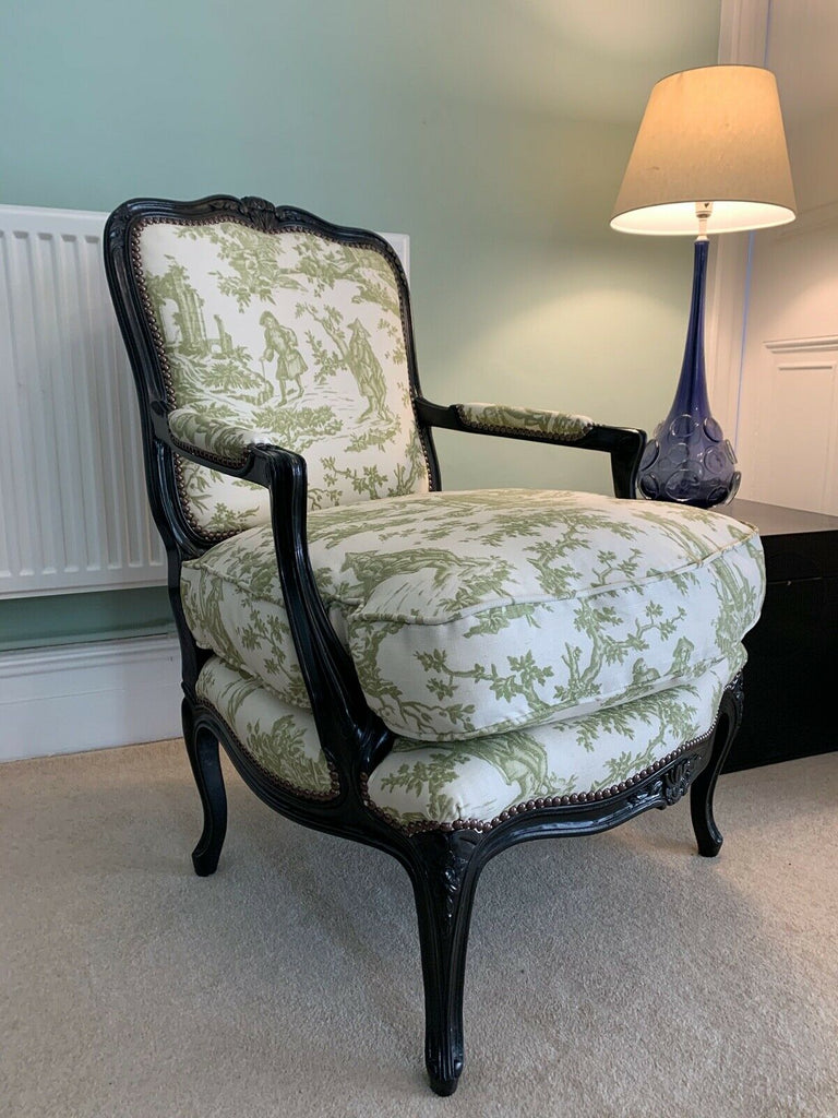 ExDisplay George Smith Signature Louis reach armchair toile fabric rrp £3100