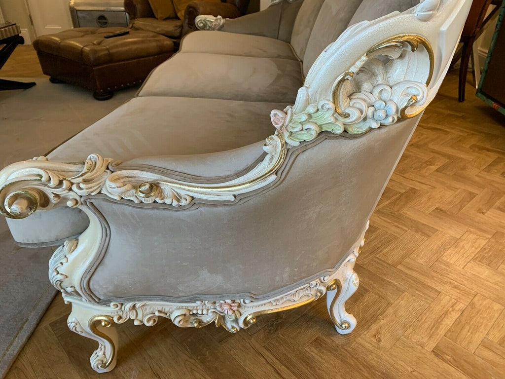 Genuine Silik rococo Italian Suite sofa & chair covered with George Smith fabric