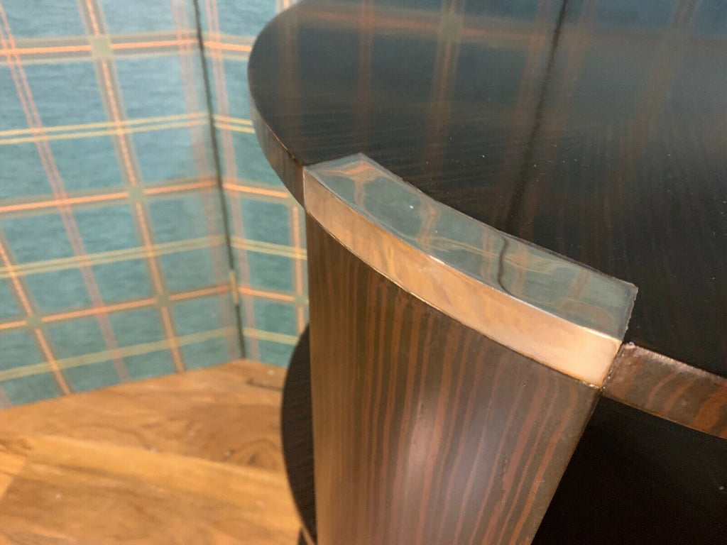 Julian Chichester Tribeca round side table with nickel detailing rrp £1450. A