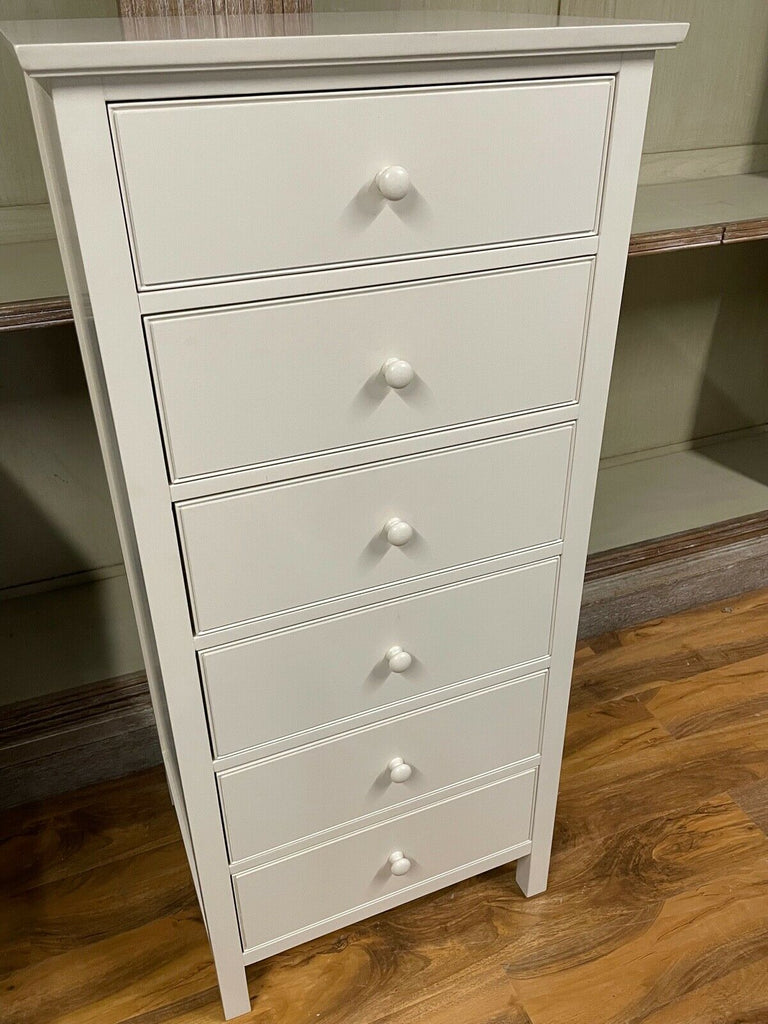 Feather and black extra tall tallboy chest of 6 drawers Neptune cream rrp £1115