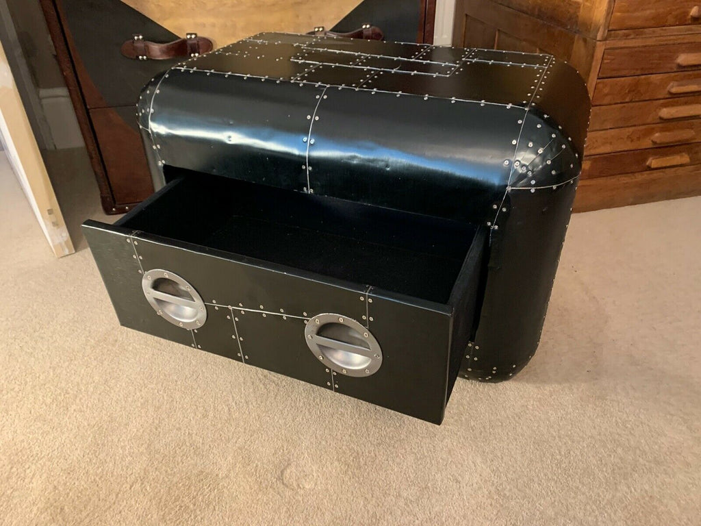 Timothy Oulton Aviator Black Hawk low chest of drawers coffee table rrp £2350