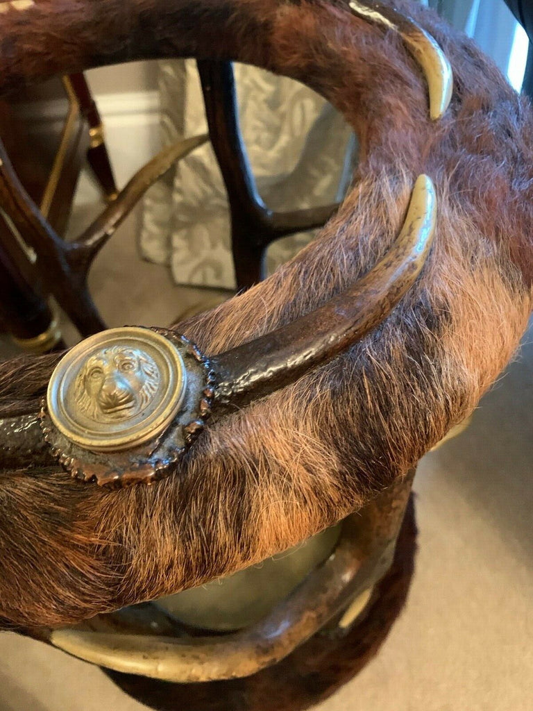AMAZING Scottish Fur & simulated Horn oversized umbrella stick stand,