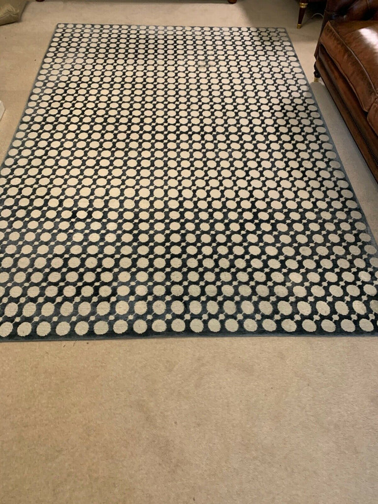 The Rug Company blue Silk spot rug, top top quality high silk content rrp £11500