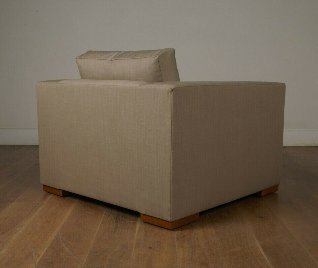 Ex Display George Smith square armchair Pierre Frey beige fabric rrp £6900