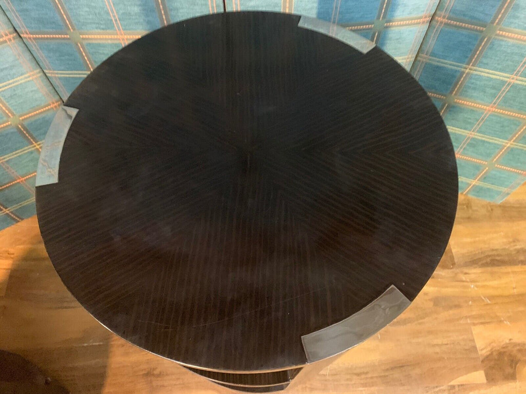 Julian Chichester Tribeca round side table with nickel detailing rrp £1450. A