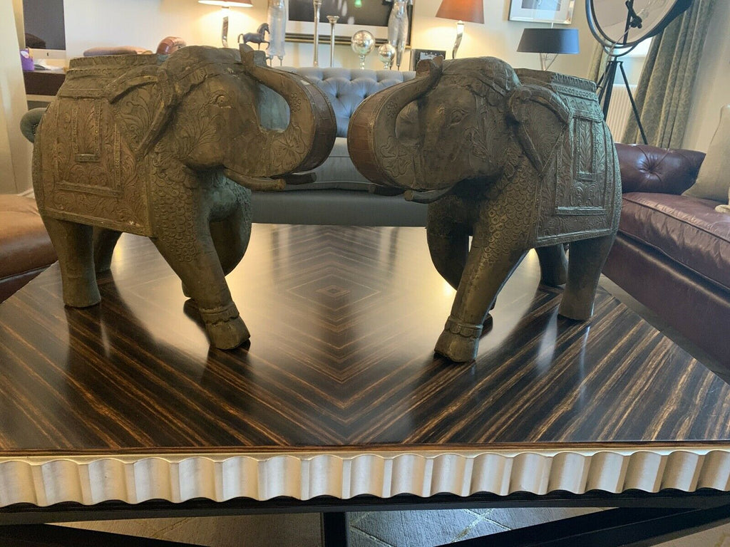 Super Trendy Asian Elephants brass foiled interior design statement ornament