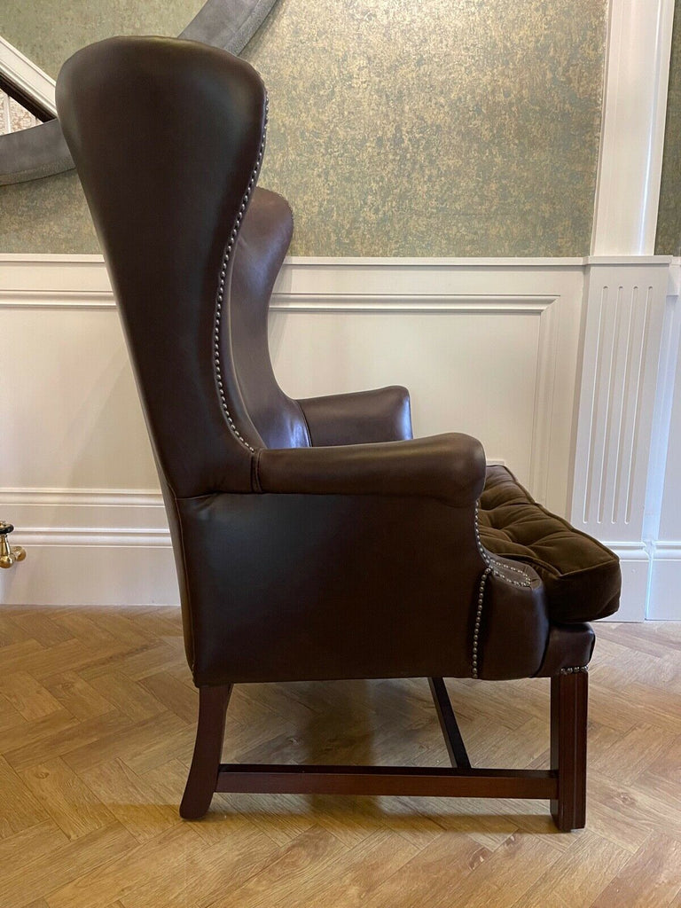 Fleming & Howland Georgian Curve wingback armchair leather rrp £2440