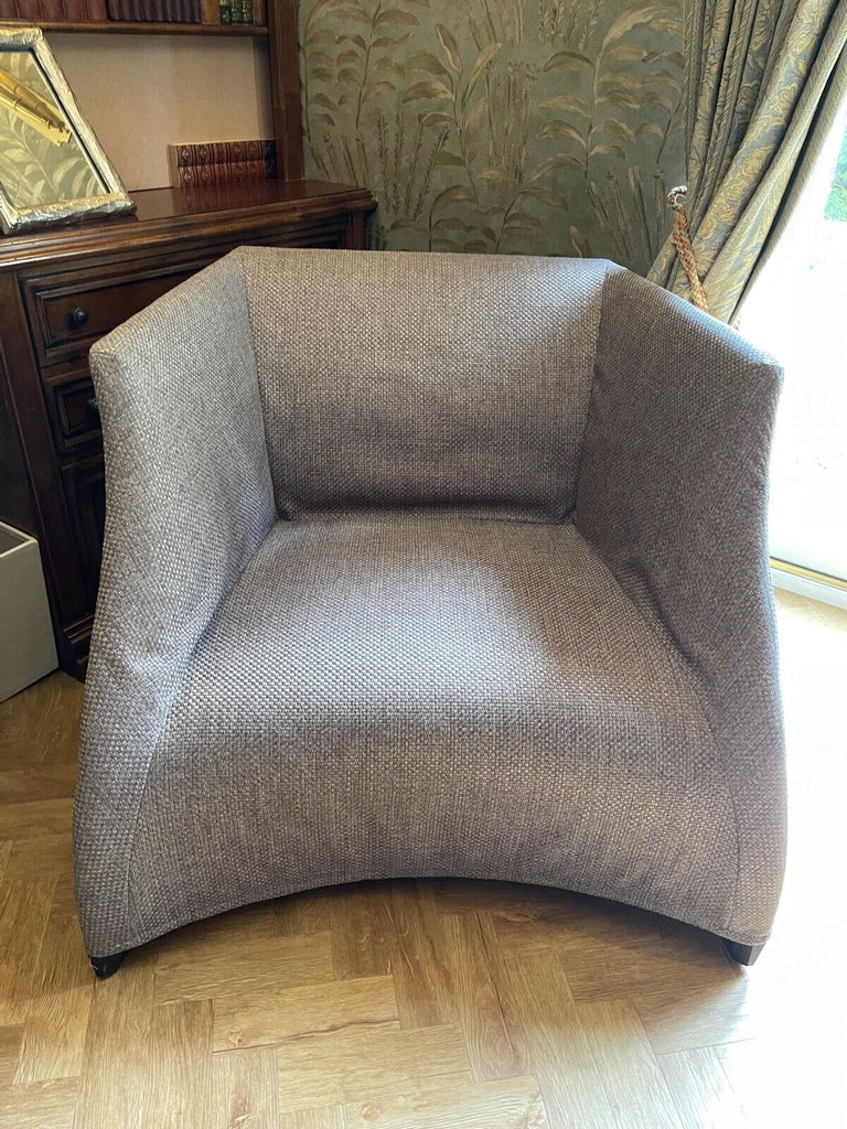 Ex Showhome Porada Silver Grey upholstered ultra high end armchair rrp £3800
