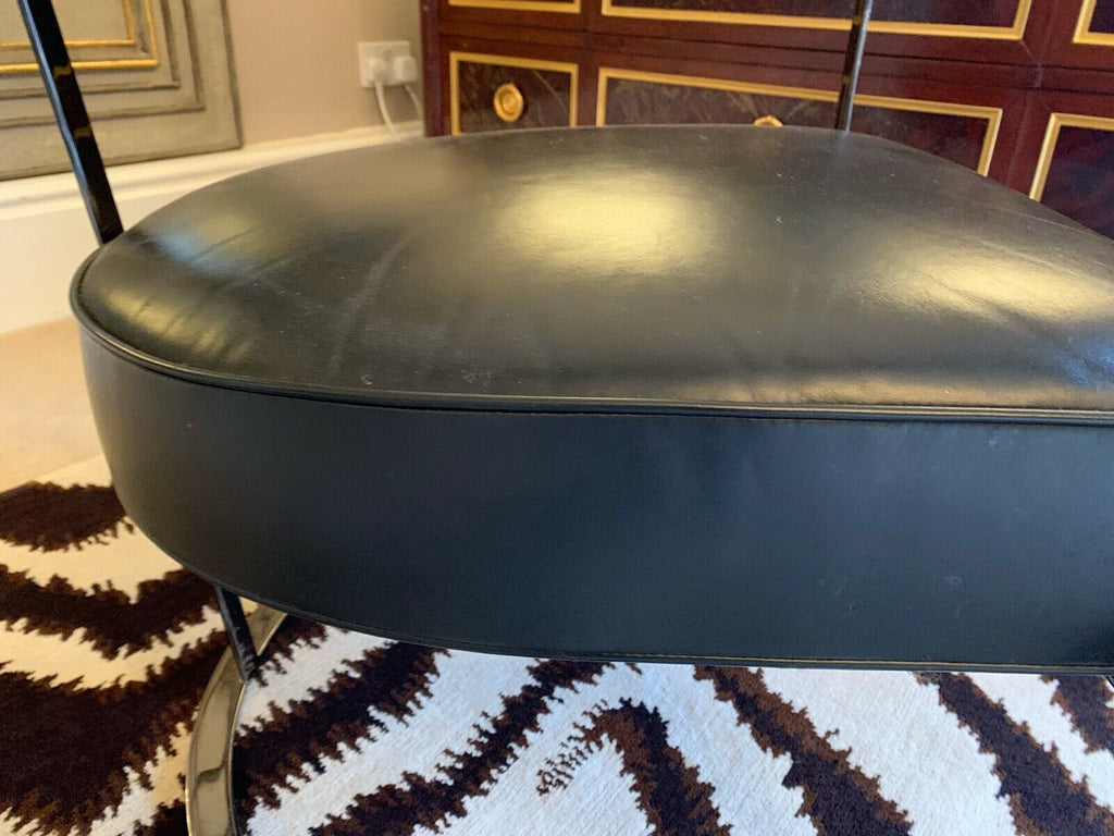 Flexform Morgan leather lounge side chair Bvlgari hotel Smoke frame rrp £2500 F