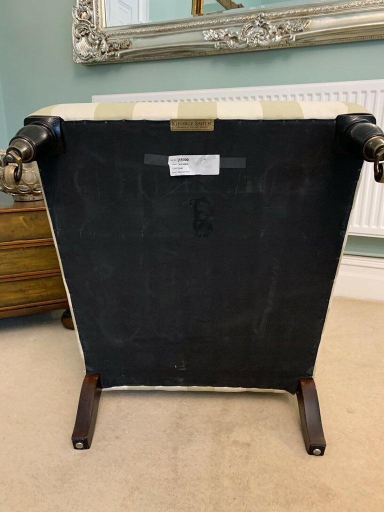 Ex Display George Smith signature ottoman chair pistachio stripe rrp £3200