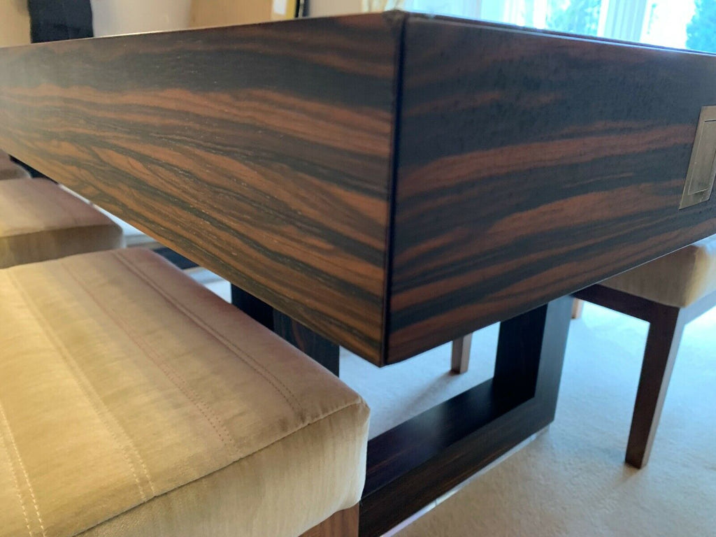 David Linley London Lizzard Macassar dining table &  8 Dice chairs rrp £41,400
