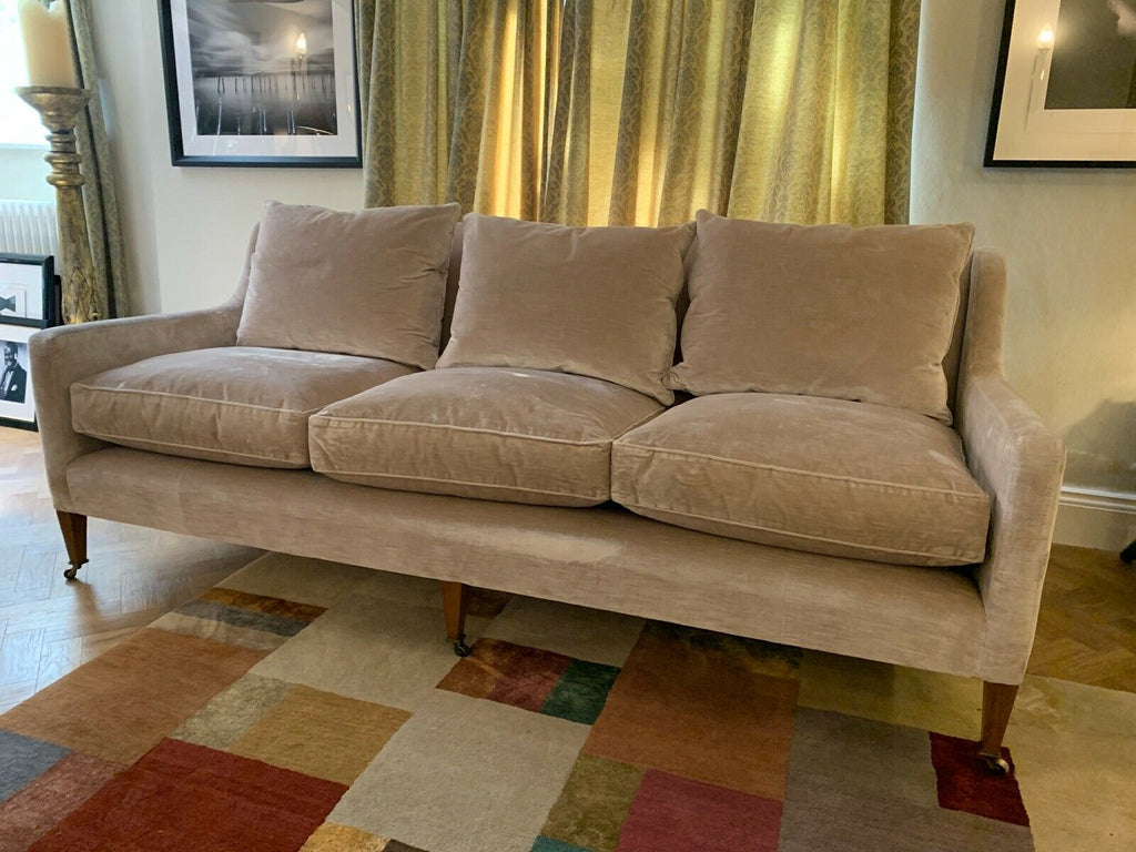 William Yeoward Christian Dusty Pink velour 3 seater sofa settee cost £9400