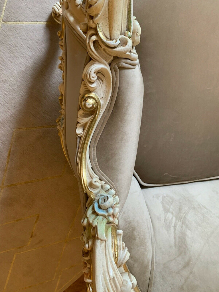 Genuine Silik rococo Italian Suite sofa & chair covered with George Smith fabric