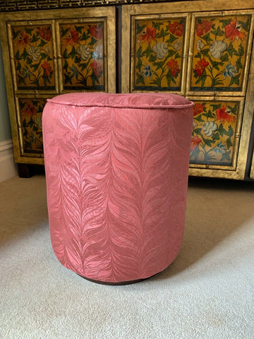 Superb Ex Display George Smith Baby Drum stool Red Wine Silk Feather rrp £1400