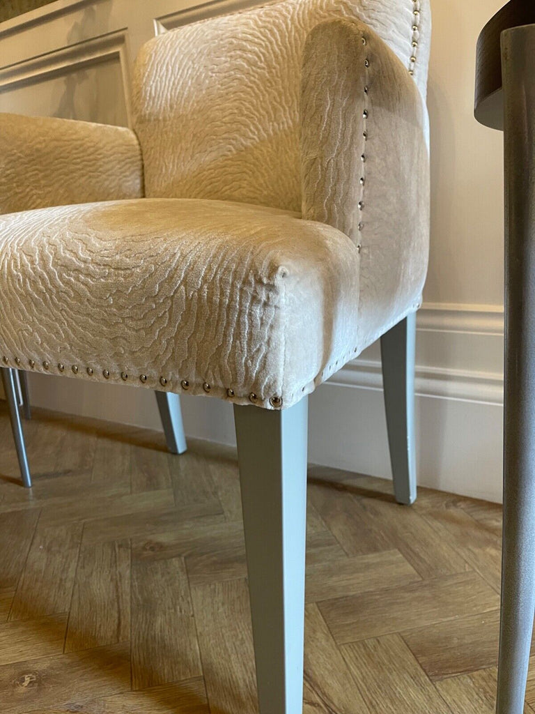Superb interior design Ivory Velvet armchair by Baker Italy  cost £4200