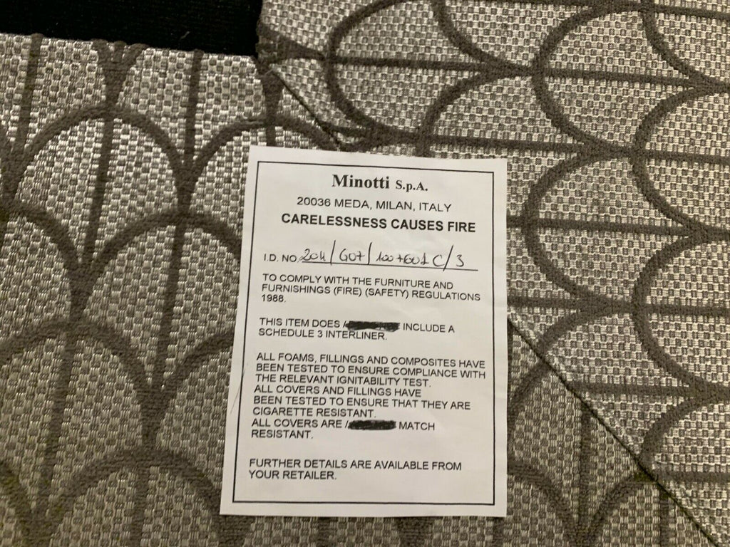 Ex Showhome Minotti Italian taupe/ mauve corer sofa settee rrp £15,500